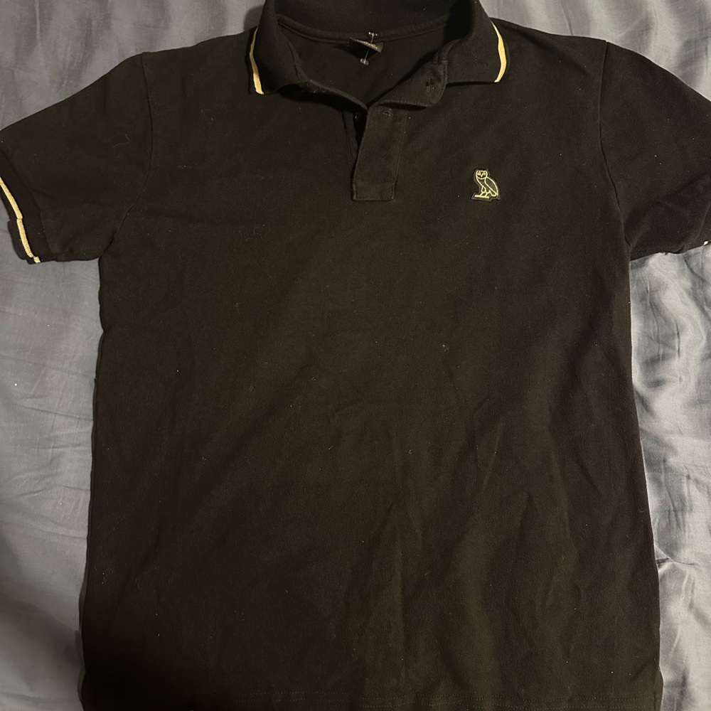 OVO Drake Black Polo Shirt with Gold Accents